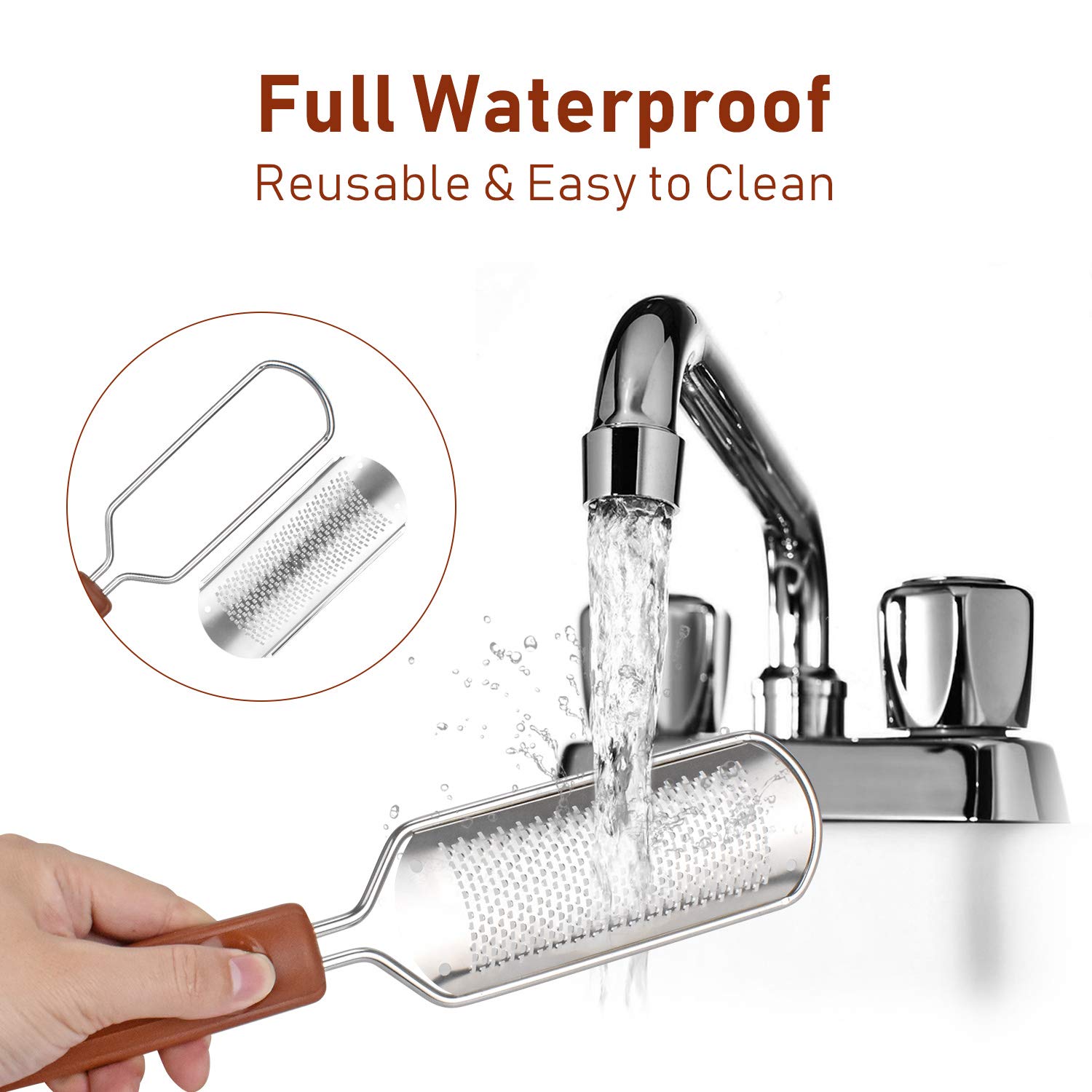 Tooerlen Foot Rasp Foot File Foot Grater, Can be Used on Both Wet and Dry Feet, Best Foot Care Pedicure Metal Surface Tool to Remove Hard Skin, for Extra Smooth and Beauty Foot- (Colossal) : Beauty