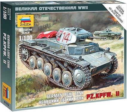 Amazon Com Zvezda Models 1 100 German Panzer Ii Snap Kit Toys