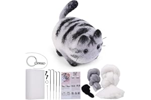 zaabaazina Needle Felting Kit Beginner, Maine Coon Cat Needle Felting Set Wool Needle Felting Starter Kit DIY Kits for Adults, with Instruction and Needle Felting Tools, Home Decoration Birthday Gift