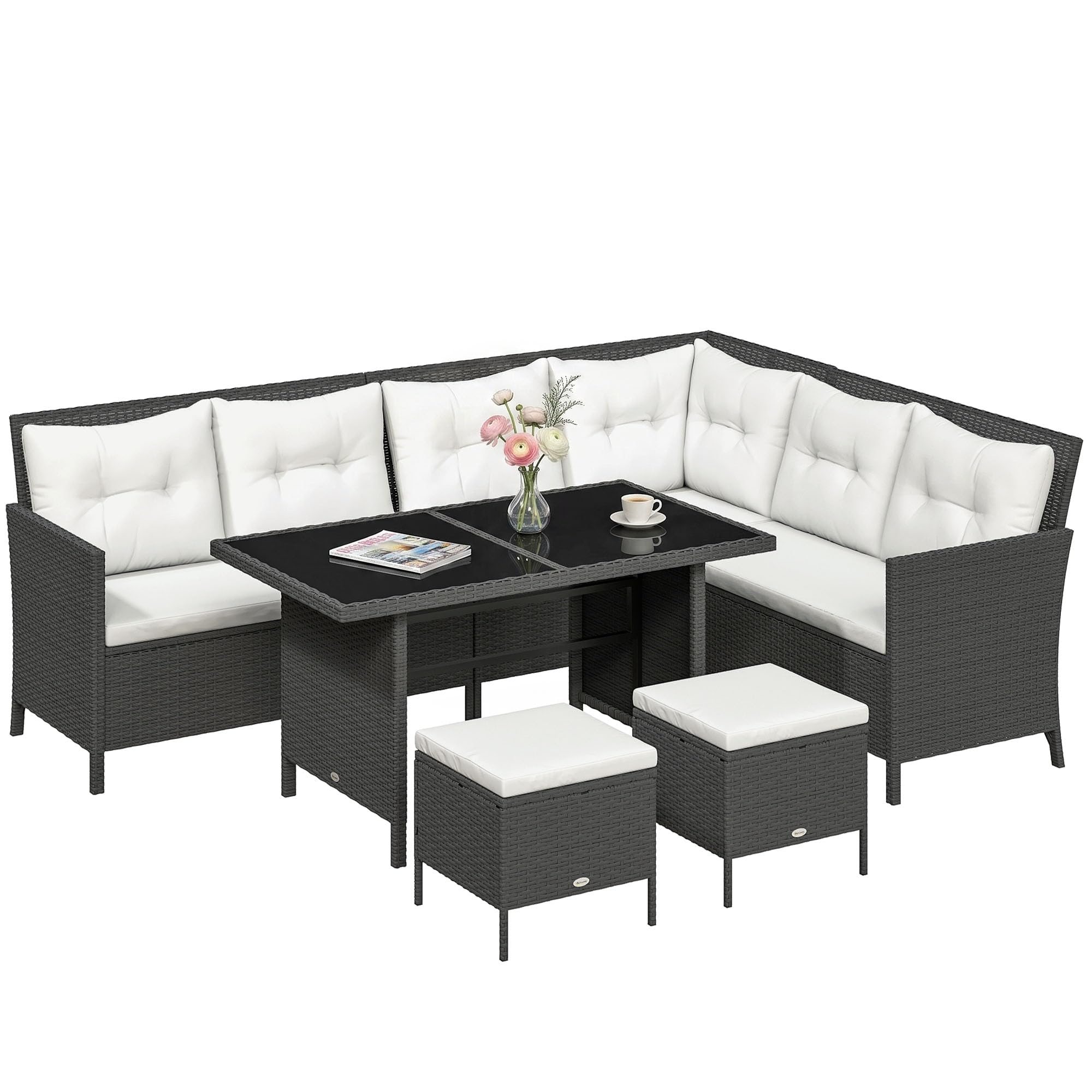 Outsunny 6 Piece Rattan Garden...