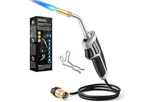 JOELITOL Propane Torch Kit, Mapp Gas Torch with Cylinder Clip, 5ft Hose and Trigger Start Adjustable Flame, Brazing Torch Kit for Soldering, DIY, Jewelry(Propane Cylinder Not Included)