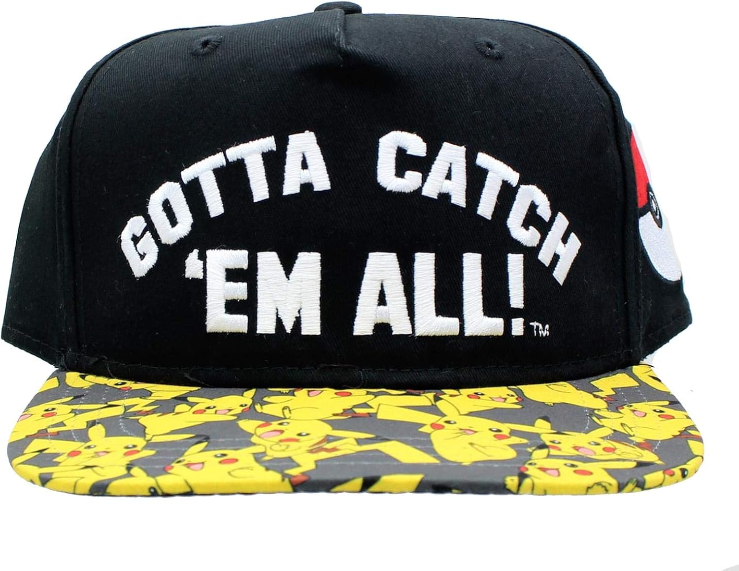 Bioworld Pokemon Gotta Catch 'Em All Snapback Hat Cap Youth Boys Size OSFM Black: Clothing