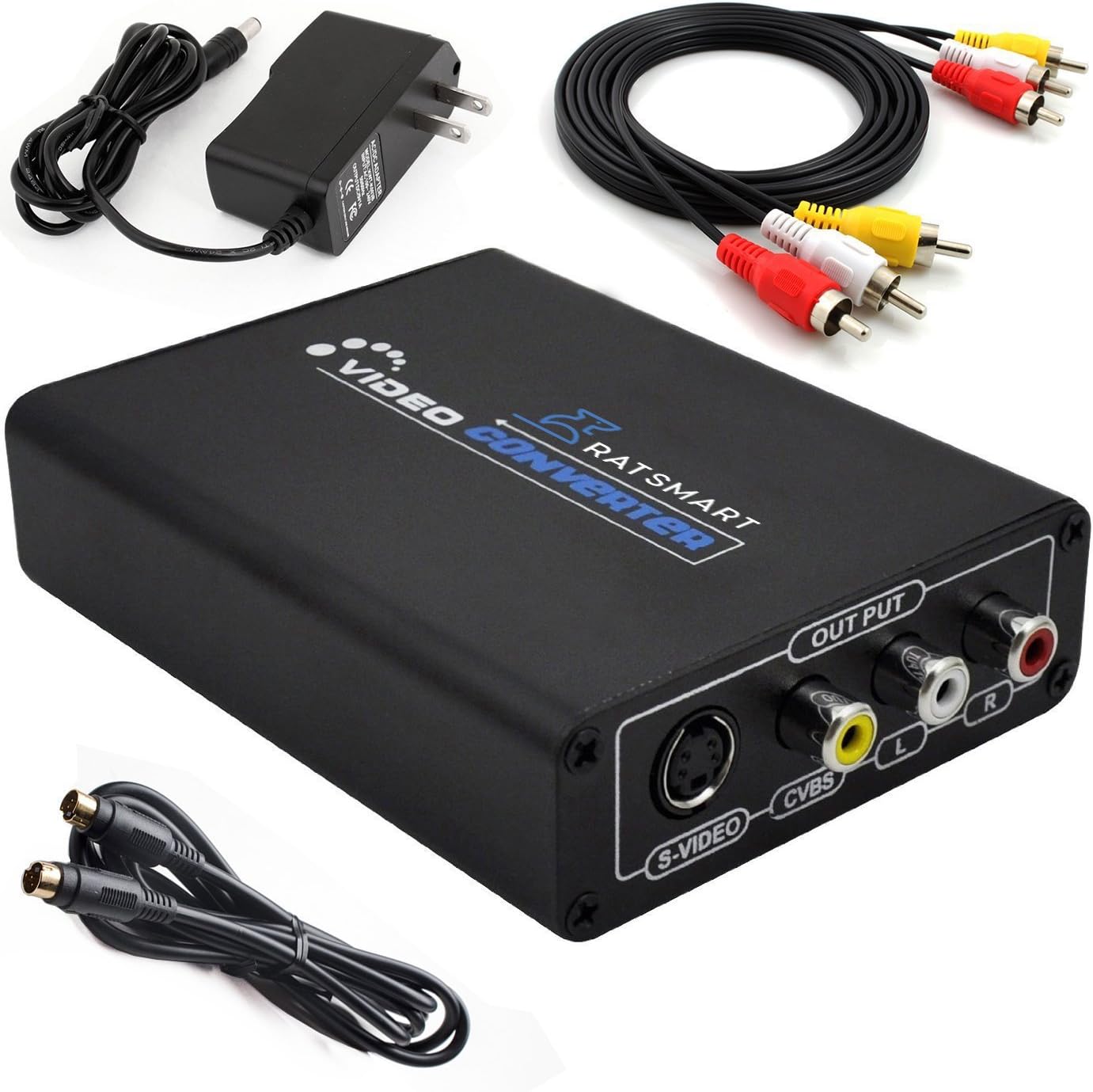 1080P HDMI to Composite 3RCA AV + S-Video R/L Audio Video Converter Adapter Scaler 720P 1080P Compatible with PS3 HDTV DVD TV STB Blue-Ray (HDMI to RCA)