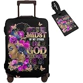 Tuizumy Travel Suitcase Protector Light skin african american Elastic Protective Washable Luggage Cover With Concealed Zipper Suitable For 18-32 Inch (S (for 18--21 inch luggage))