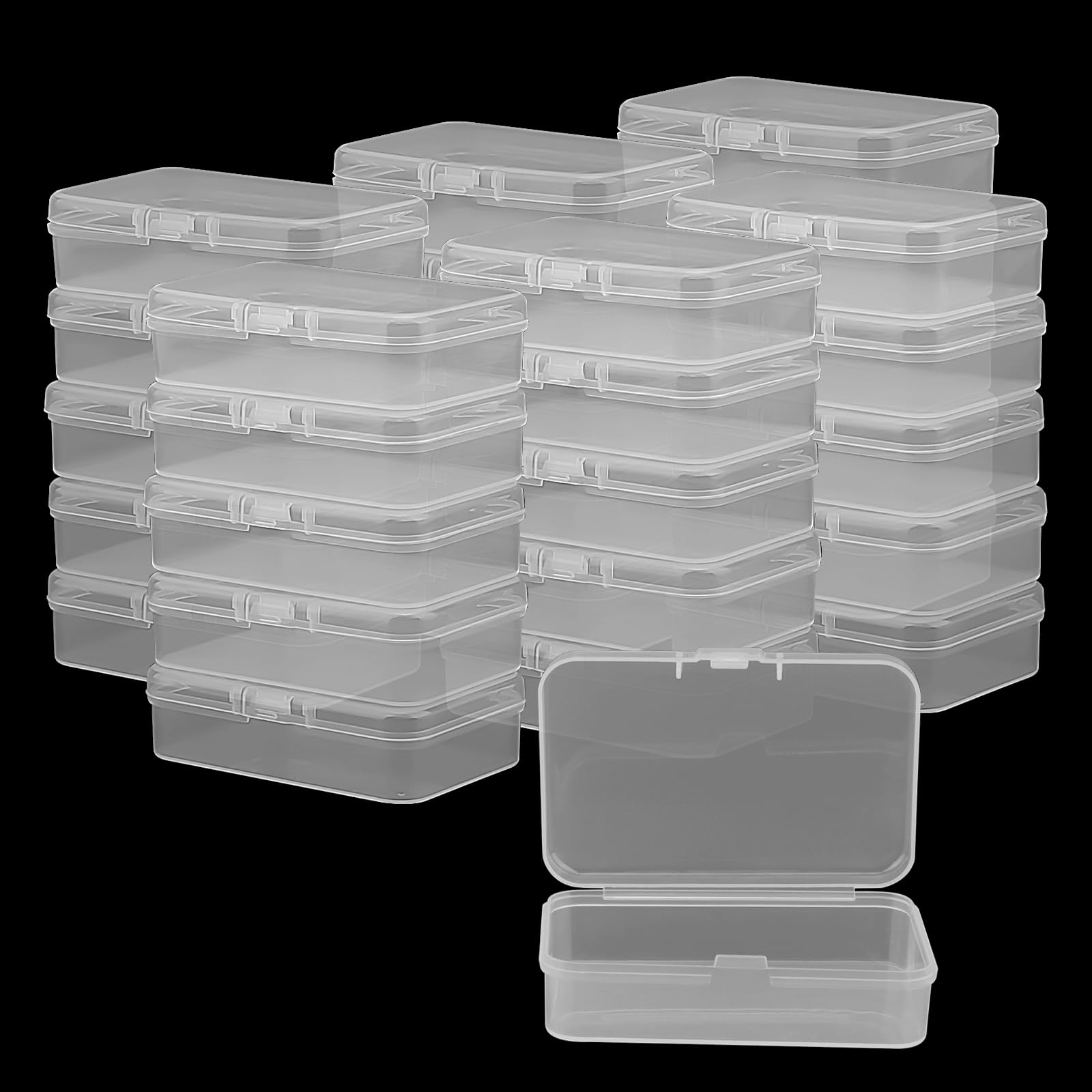 MANCHAP 30 Pack Mini Bead Storage Box, 7.5 x 5 x 2cm Clear Plastic Beads Containers Storage Case for Jewellery, Beads