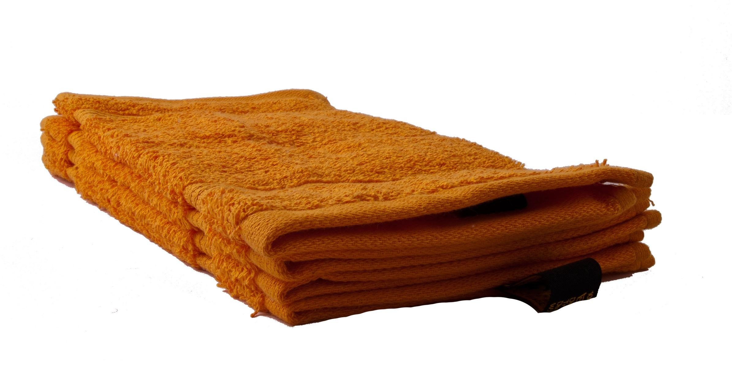 Gözze - Set of 4 New York Guest Towels, Luxuriously Soft and Absorbent, 100% Cotton, 30 x 50 cm - Orange