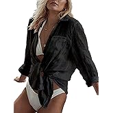 Breezy Lane Beach Cover Up for Women Button Down Shirt Swimsuit Coverup Bathing Suit Cover Ups for Swimwear Vacation