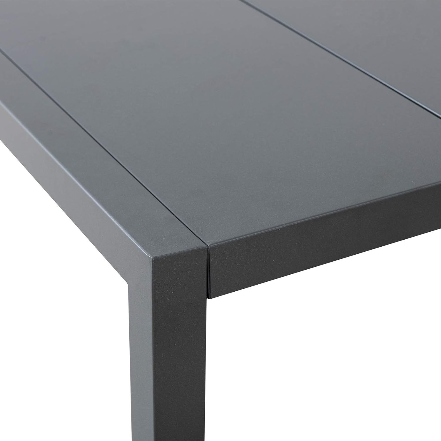 Brand - Ravenna Home Archer Outdoor Patio Steel Dining Table with Panel Top, 66.14"W, Gray : Garden & Outdoor