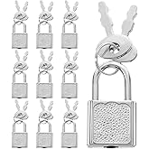 10pcs Mini Cute Diary Padlocks Mini Locks with Keys Small Luggage Locks with Keys Tiny Padlock Silver Suitcase Lock for Jewelry Boxes Travel Backpack Decor