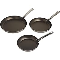 Farberware Kitchen Ease Nonstick Fry Pan Skillet Set, 8 Inch, 10 Inch, and 11 Inch, Black