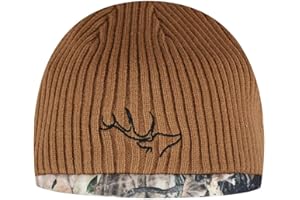 EDTREK Youth Reversible Tech Beanie Hat - Boys Girls Windproof Fleece Winter Hat and Orange Hunting Hats, Brown - Timberline 