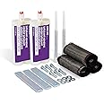 DRICORE PRO Concrete Repair Foundation Wall Repair Kit, 8' | Best Eight Foot All in One Epoxy and Carbon Fiber Pack for Reinforcing Bowing Foundations, Walls, Basements, Cement, Crawlspace, and More