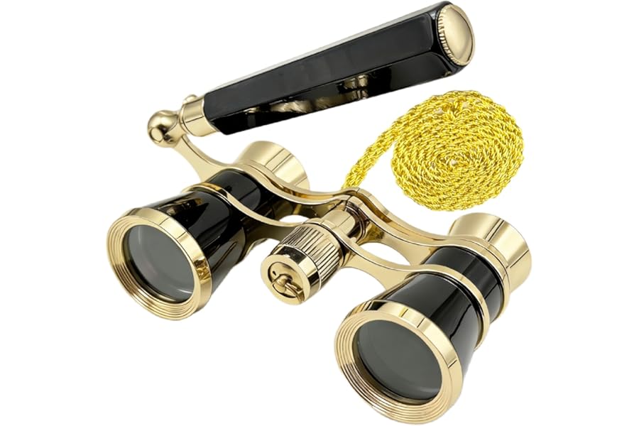 Aethrix 3X25 Opera Glasses Binoculars with Adjustable Handle & Chain, Portable Vintage Theater Glasses Compact Binoculars for