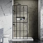 Goodyo 34" X 72" Shower Door Clear Tempered Glass Framed Shower Screen Walk-in Black Finish