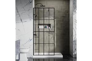 Goodyo 34" X 72" Shower Door Clear Tempered Glass Framed Shower Screen Walk-in Black Finish
