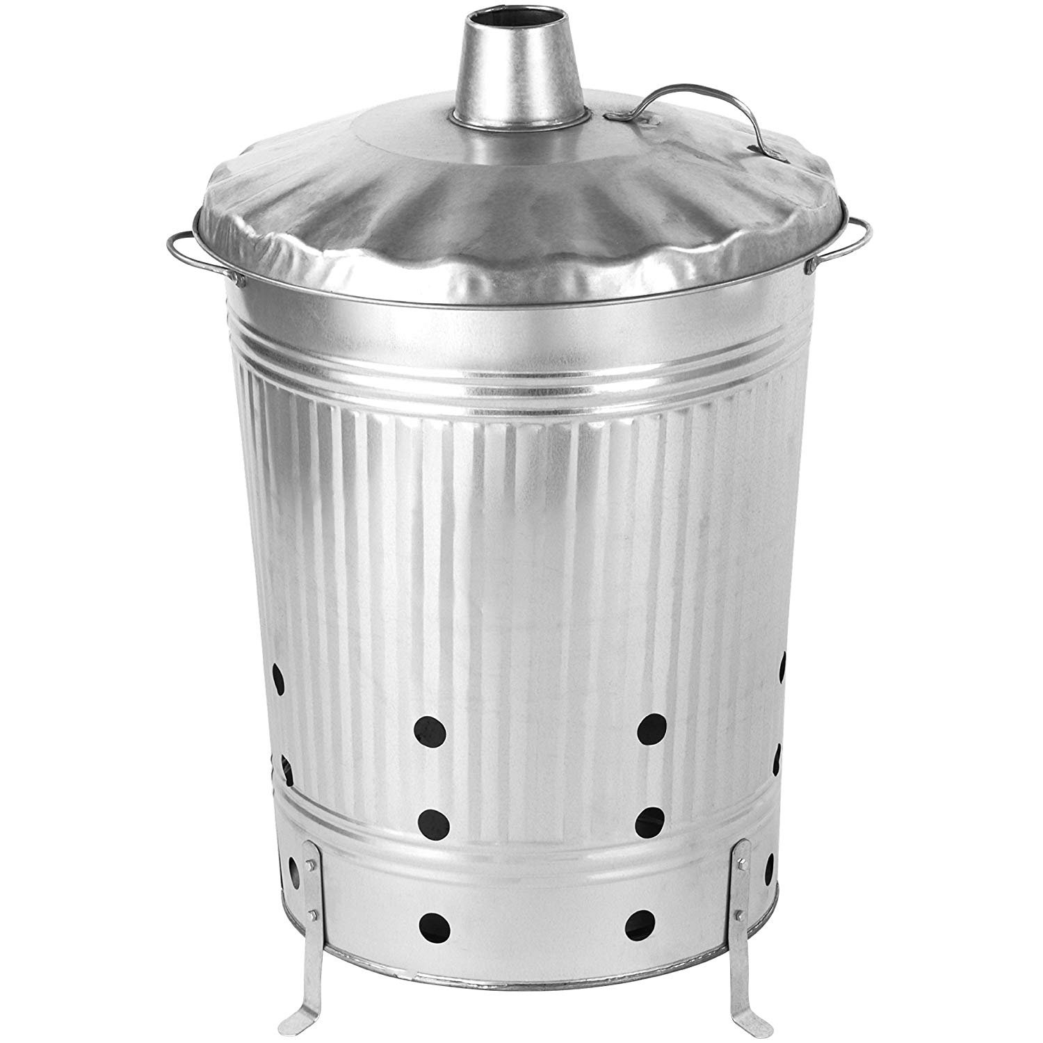 Feuertonne 90 Liter verzinkt I Gartenabfall schnell und einfach