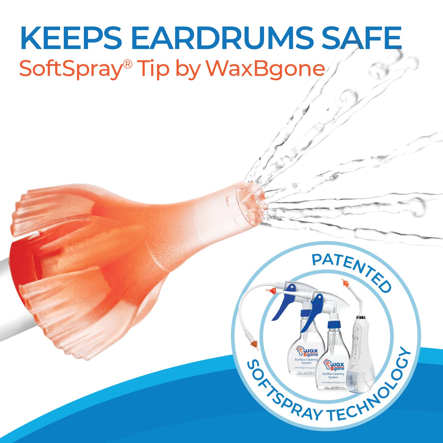 waxBgone Earwax Removal Kit - Fast, Gentle, and Effective Ear Wax Removal Kit – Dissolve and Remove Earwax at Home - Includes Earwax Softening Drops, 10 SoftSpray Reusable Irrigation Tips, Otoscope
