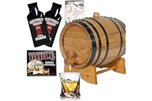 THOUSAND OAKS BARREL 3 Liter Kentucky Bourbon Whiskey Making Kit - 3L Mini Barrels for Cocktail Aging - Complete with Wood Stand, Oak Bung, Spigot & Liquor Essence Flavoring - Whiskey Barrel Gifts for Men