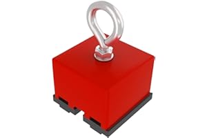 Master Magnetics Heavy-Duty Retrieving and Holding Magnet, 2-Inch Length, 2-Inch Width, 1-Inch Height with Eyebolt, Nut and M