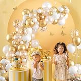 Balloon Garland White and Gold Arch Kit with Butterfly Stickers 104pcs view 5
