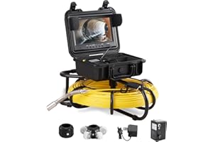 VEVOR Sewer Camera, 300 ft/91.5 m, 9" Screen Pipeline Inspection Camera with DVR Function, Waterproof IP68 Camera w/12 Adjustable LEDs, w/a 16 GB SD Card for Sewer Line, Home, Duct Drain Pipe Plumbing