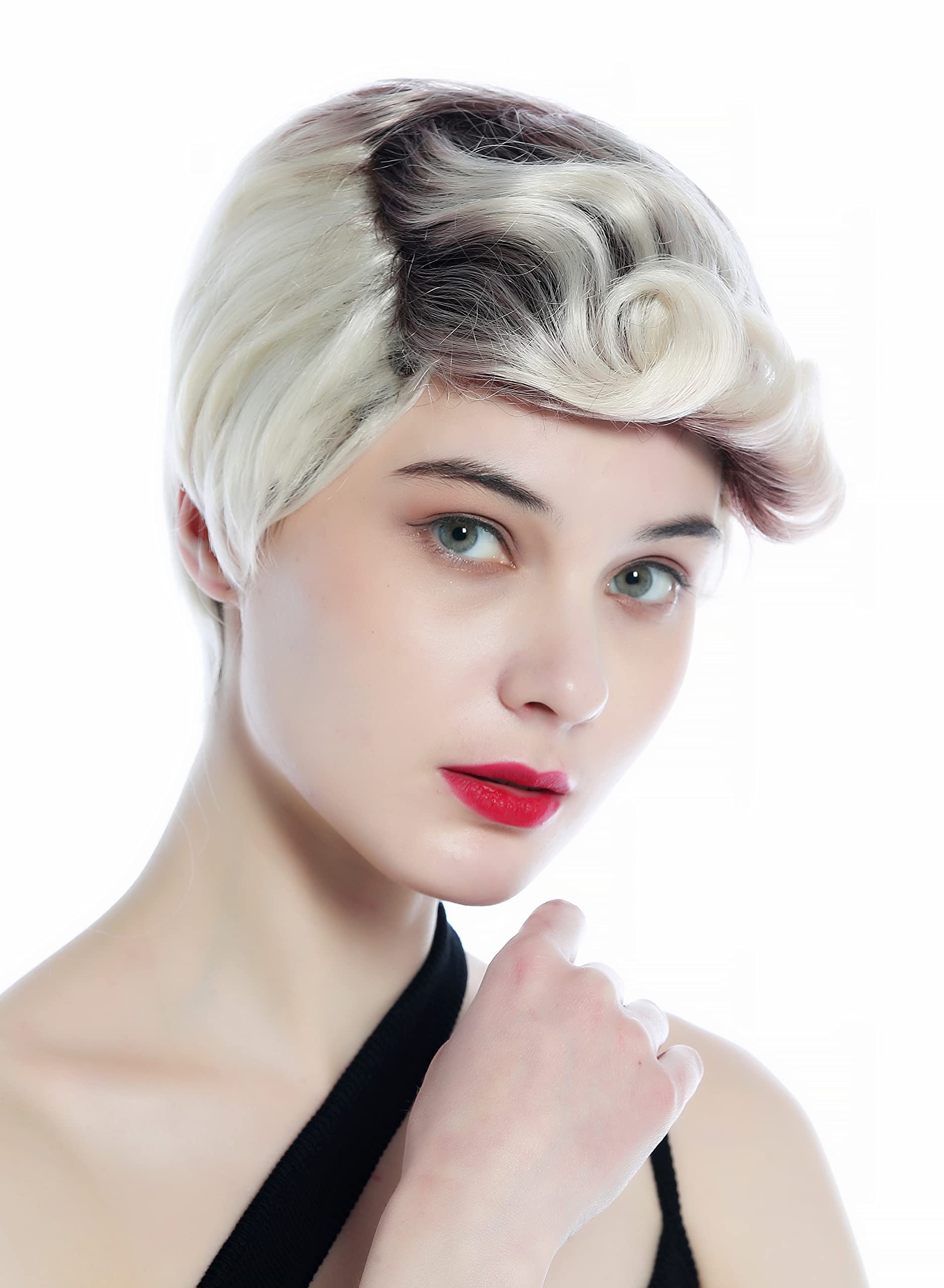 WIG ME UP - DW3333 Wig Men Women unisex short straight curled quiff auburn blond platinum mix