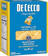 De Cecco Farfalle No. 93 Pasta, 16 Oz, Authentic, Slow Dried, Made with Durum Wheat, Versatile Pasta for Sauces & Recipes, Ma