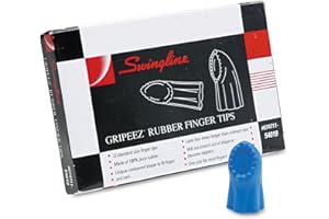 Swingline Gripeez Rubber Finger Tips, Size 11 1/2, Medium, Blue, 12/Box (54019)