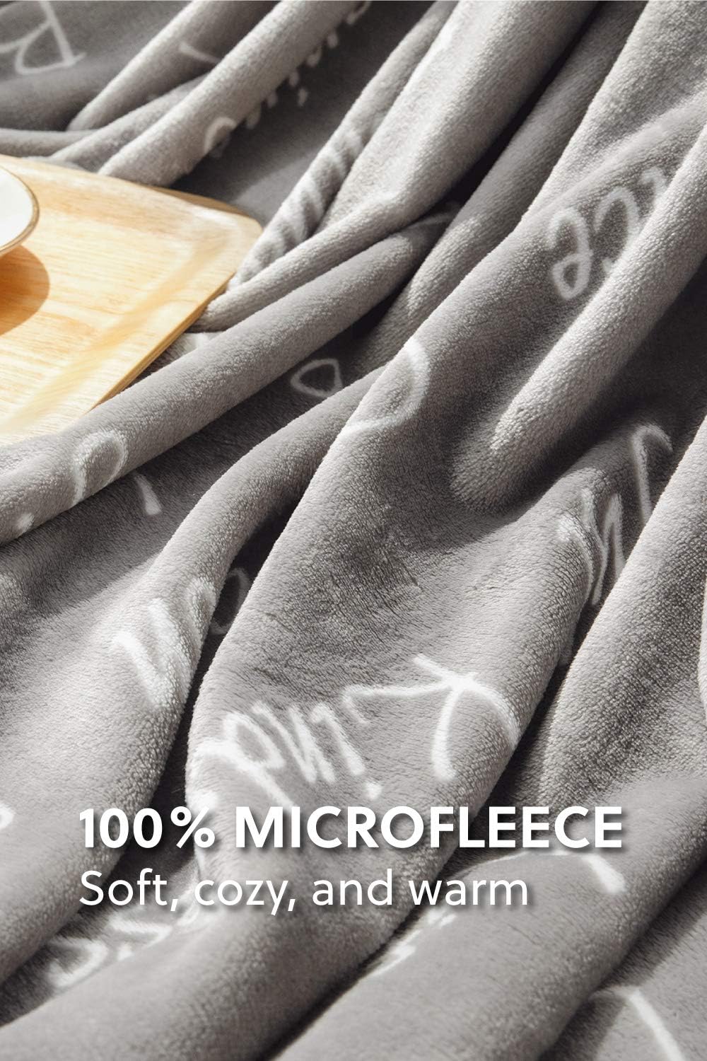 Bedsure Healing Thoughts Blanket - Super Soft Hope Prayer Warm Hug Throw Blanket Sympathy Thoughtful Comfort Get Well Recovery Gifts for Women Men Breast Cancer Patient (Grey): Home & Kitchen