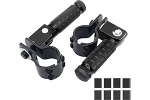 JXPANG M8 Motorcycle CNC Aluminum 90 Degree Folding Rearsets Folded Motorbike Footrest Bicycle Footpegs Foot Pegs Pedal Universal (Black)