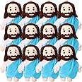 HyDren 12 Pcs Mini Jesus Plush Toys Bulk Religious Jesus Plush Dolls Christian Nativity Stuffed Toy Christ Savior Gifts for Sunday School Baptism Party Favors(Blue)