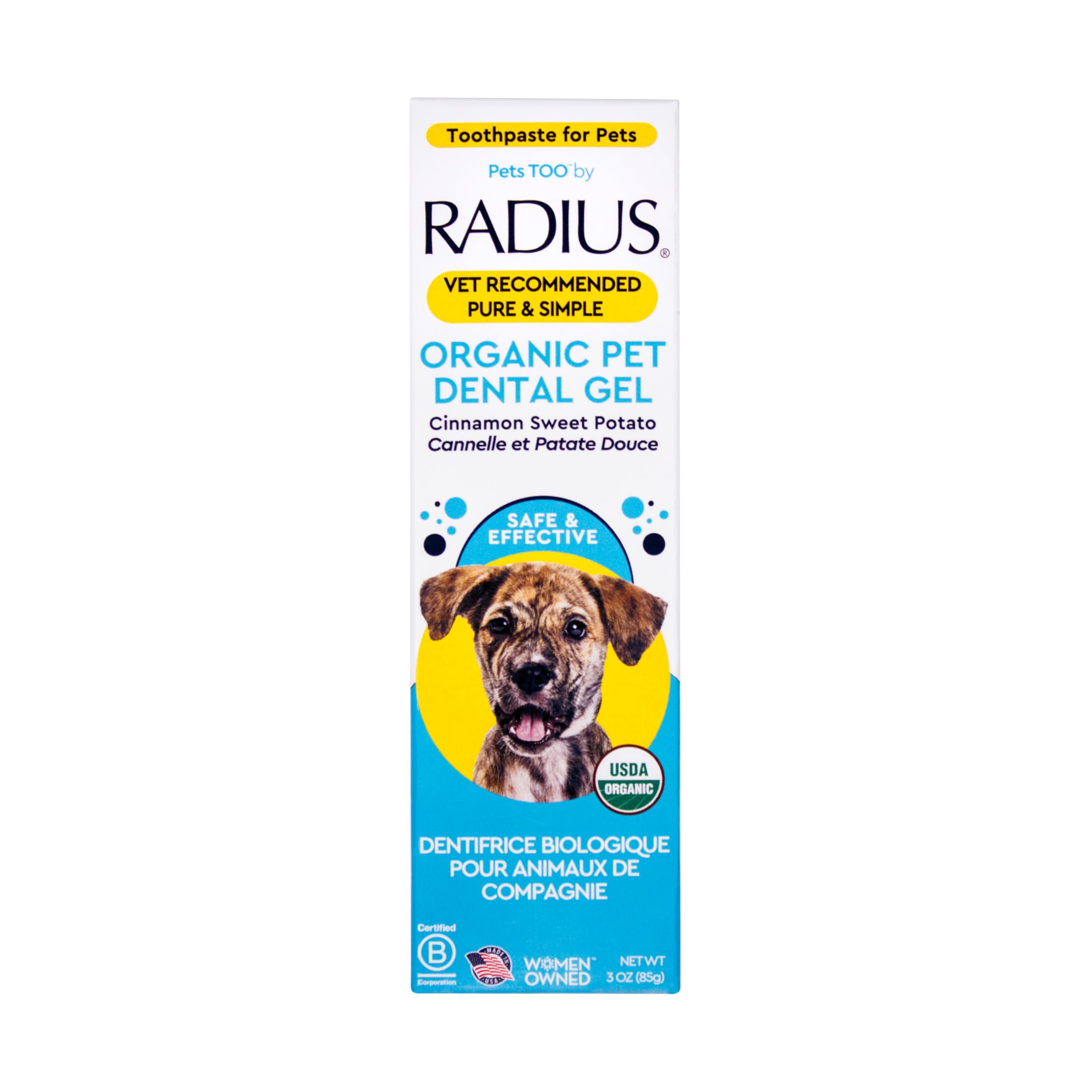 Photo 1 of RADIUS USDA Organic Canine Pet Toothpaste 1 Unit, 3 oz, Non Toxic Toothpaste for Dogs, Designed to Clean Teeth and Help Prevent Tartar and Remove Plaque, Xylitol Free