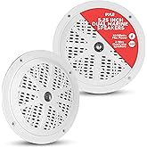 5.25 Inch Dual Marine Speakers - 2 Way Waterproof and Weather Resistant Outdoor Audio Stereo Sound System with 100 Watt Power