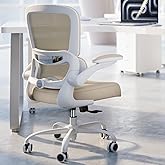 TRALT Office Chair Ergonomic Desk Chair, 330 LBS Home Mesh Office Desk Chairs with Wheels, Comfortable Gaming Chair, High Back Office Chair for Long Hours (Beige)