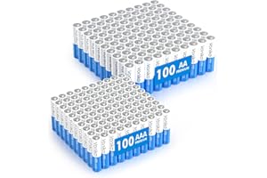 Voniko - Premium Alkaline Battery - AA and AAA 200-Count Combo Pack Batteries, 100-Count Each, 10-Year Shelf Life, Recloseable Packaging