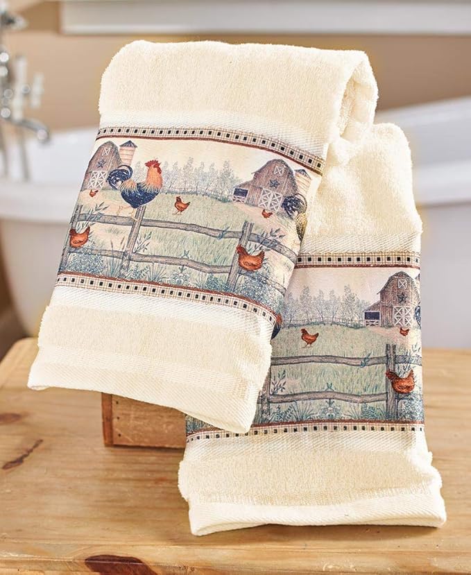 On The Farm Bathroom and Kitchen Hand Towels Farmhouse