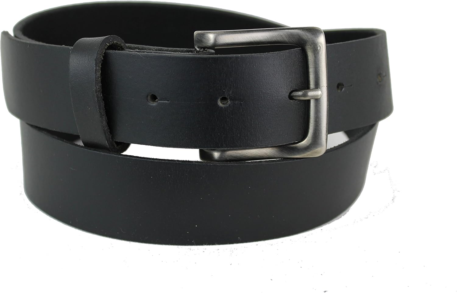 Mens Leather belt with Square Dark Silver Buckle 1100 at Amazon Men’s