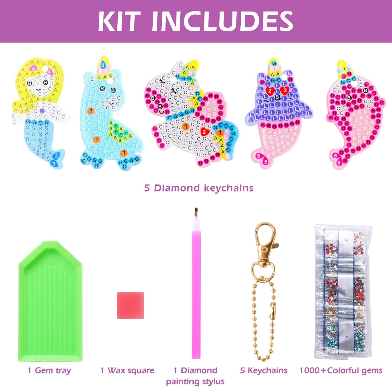 Make Your Own Gem Keychains Meiest Gem Diamond Painting Kit For Kids 5d Diamond Painting By