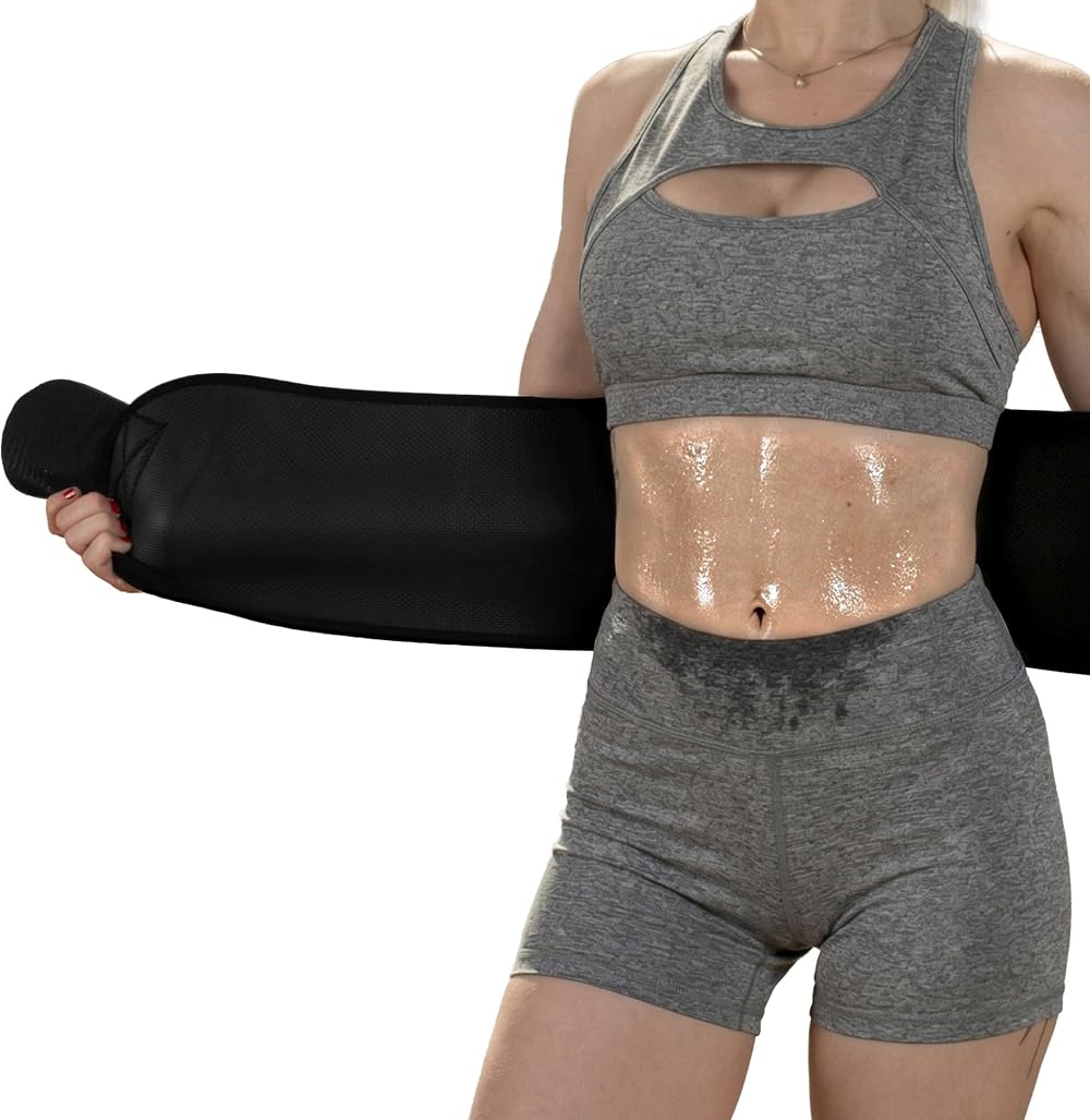 Bionix Waist Trainer Belt Men Women Sweat Band Stomach Shaper Black