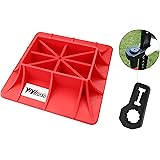 YIYITOOLS Jack Base and Handle Keeper Compatible, 2 Piece, Off Road Base, Red & Black,Alleviate Jack Hoisting Sinkage,Accesso