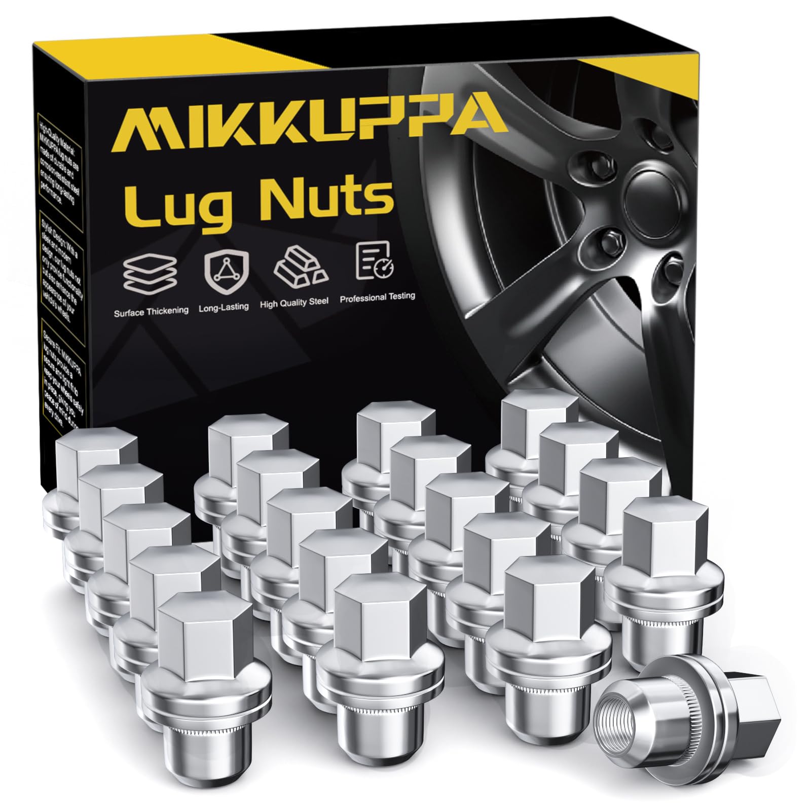 Photo 1 of MIKKUPPA M14x1.5 Wheel Lug Nut - Replacement for Land Rover LR3 LR4 Range Rover Sport Discovery - 20pcs Chrome Closed End OEM Factory 1.81" Tall 0.87" Hex Lug Nuts