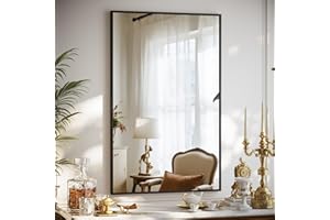 BEAUTYPEAK Black Bathroom Wall Mirror - 20" x 30" Rectangular Mirror with Metal Frame, Hangs Horizontal or Vertical for Livin