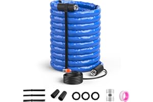 Goplus Heated Water Hose for RV, Heated Drinking Water Hose in Temperature Down to -45℉ with 3/4” GHT Adapter, 5/8” Inner Dia