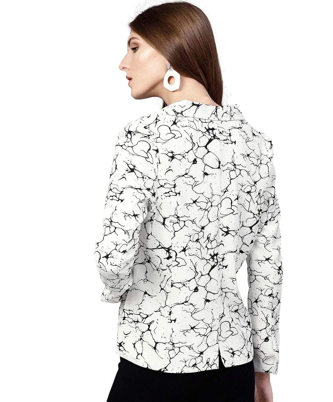street9 white printed blazer