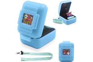 Taladad Silicone Cover Case for Bitzee Interactive Toy Digital Pet and Case,Case with Lanyard,Protective Case Holder Skin for Bitzee Virtual Electronic Pets for Girls & Boys (blue)