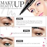 Rose Roll Eyebrow Pencil Fork Tip Waterproof Long-Lasting Brown 2# view 7
