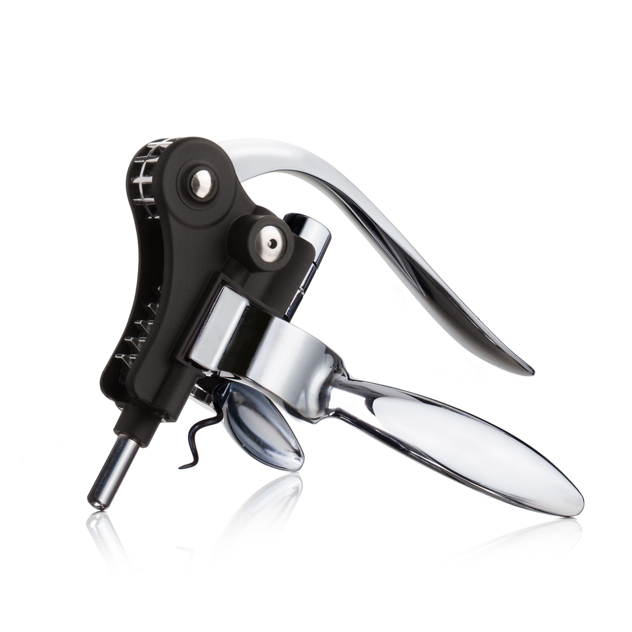 Vacu Vin Lever Corkscrew – Premium Two-Step Wine Opener with Grip Handles – Quick & Easy Cork Removal – Ergonomic Wine Bottle Opener for Natural or Synthetic Corks – Durable & Stylish Design