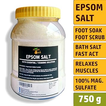 Epsom Salt - NatureSack's Epsom Bath Salt/Foot Soak for Muscle Relaxation - 750g | Great for DIY Foot Scrubber and Exfoliator