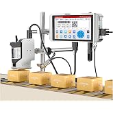 Phezer 0.5inch/12.7mm Automatic Online Inkjet Coding Machine for Production Line, 23 Languages, Intelligent Variable Data/Date/Logo/Barcode/Image Thermal Inkjet Printer, (1 Nozzle, 0-70M/min, PW1)