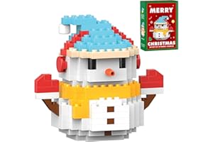 NDZUI 2025 Christmas Building Blocks Set, Stacking Bricks Christmas Decorations and Gifts Building Set Toys Xmas Gifts for Kids and Adults (Snowman Blue)